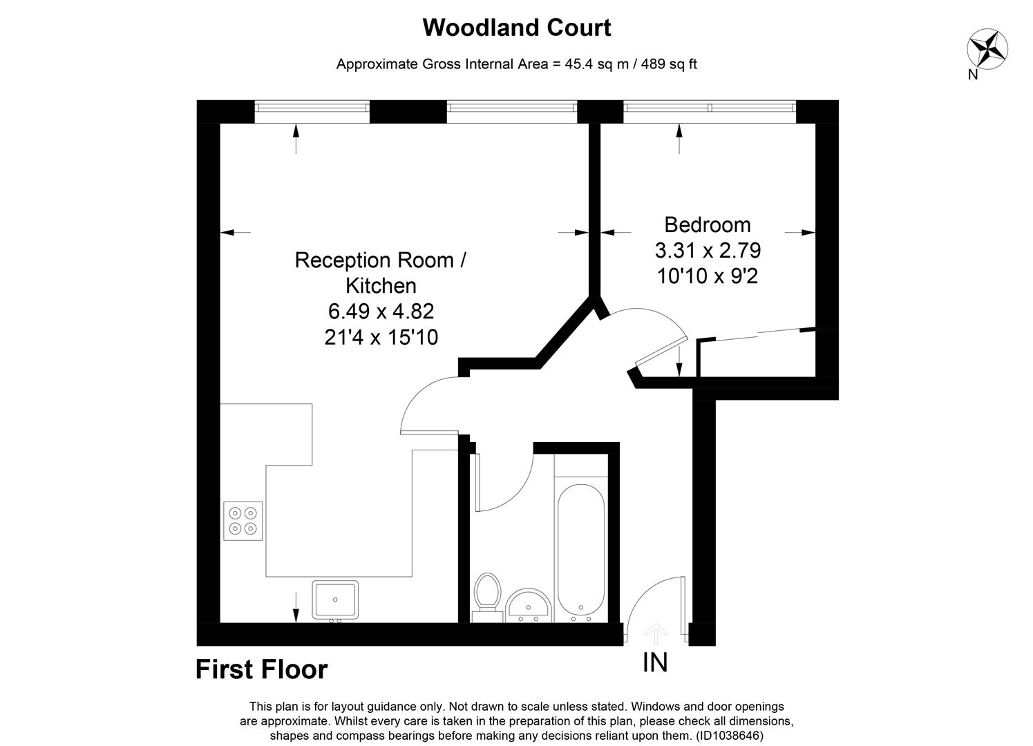 Floorplan for Flat 19 Woodland Court Soothouse Spring St AlbansHertfordshire