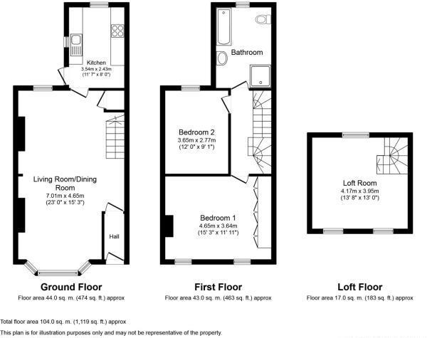 Floorplan for Etna Road, St Albans, Hertfordshire