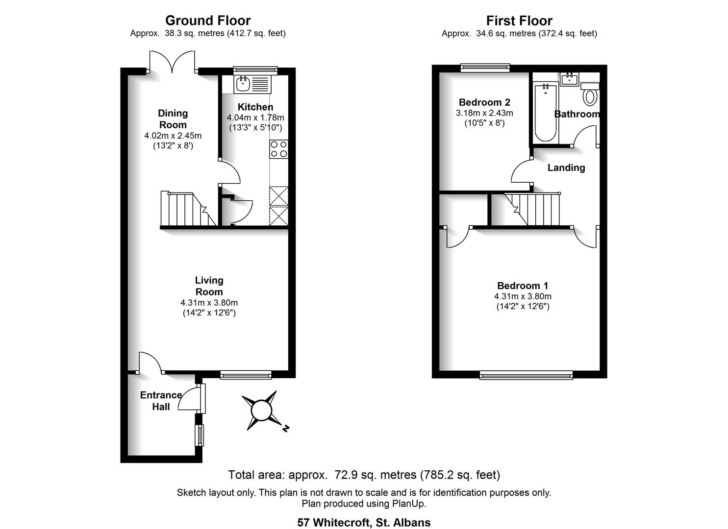 Floorplan for Whitecroft, St Albans, Hertfordshire
