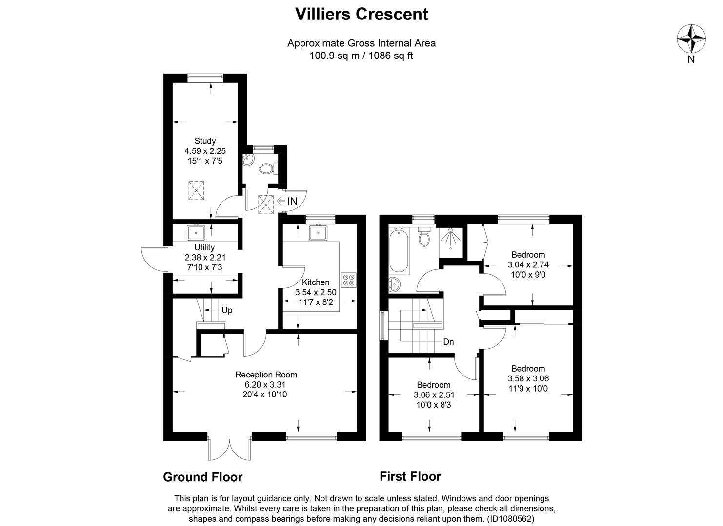 Floorplan for Villiers Crescent, ST ALBANS