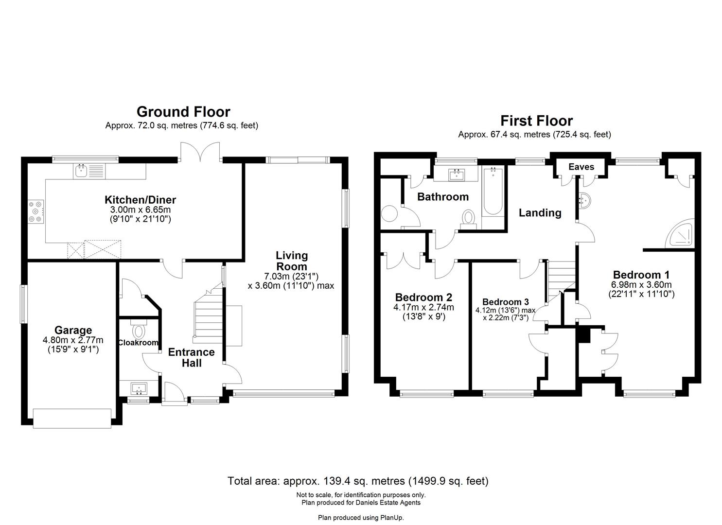 Floorplan for Beaumont Avenue, St Albans, Hertforshire